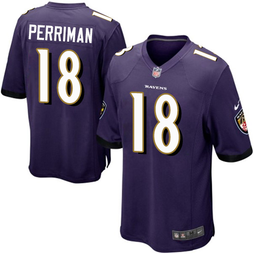 Youth Game Breshad Perriman Nike Jersey Purple Home - #18 NFL Baltimore Ravens